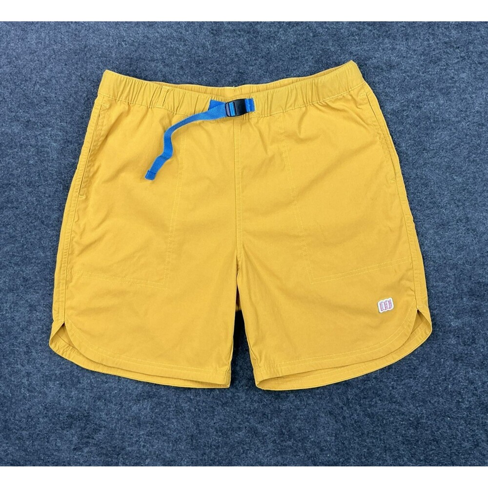 Topo Designs River Shorts Mens L Yellow Nylon Belted Stretch Hiking Fishing UPF - Picture 9 of 9